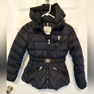Girls MONCLER Down Navy Blue Coat SZ: 10